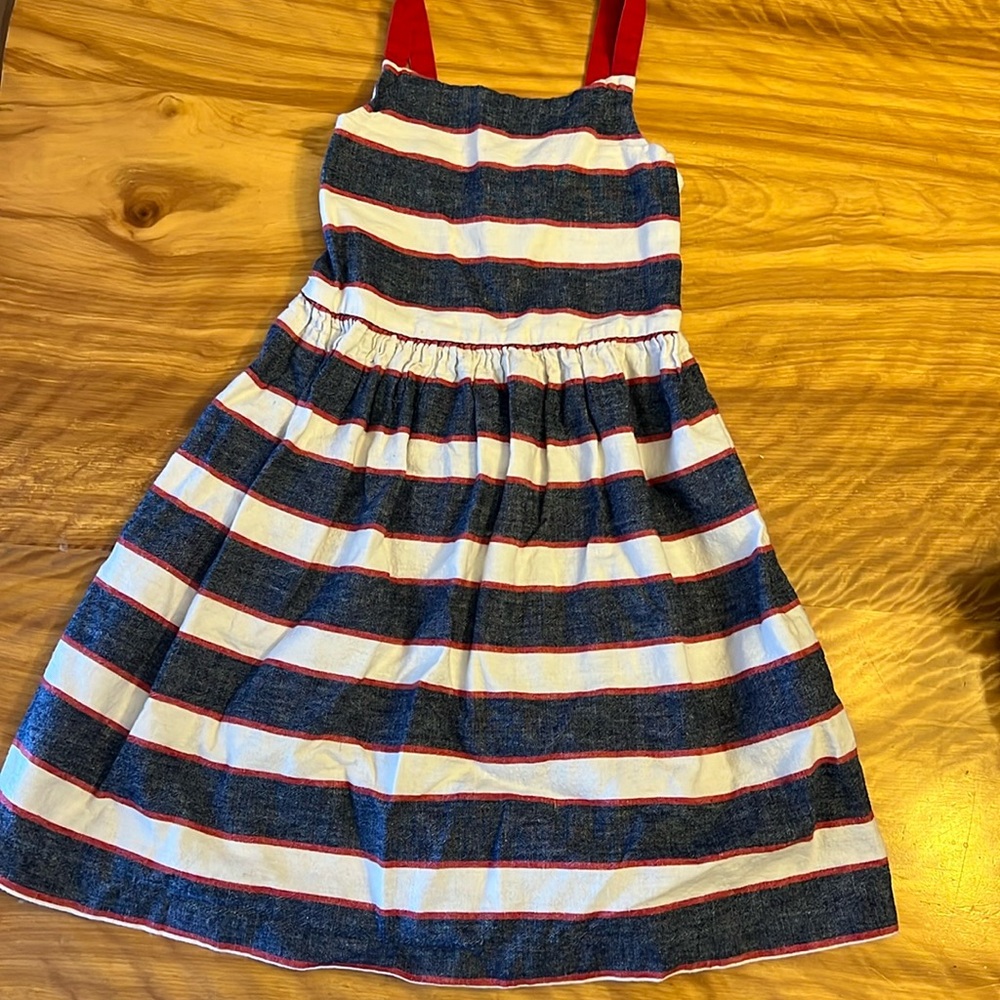 Red, white, and blue linen and cotton Gap sun dress.
